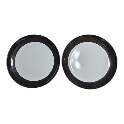 2 RE Room Essentials Black and White 10.75'' Dinner Plates NO Chips READ