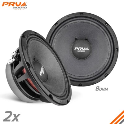 2x PRV Audio 8MR600X PRO Audio Midrange 8'' Speakers 1200W 8 Ohm 98dB X Series