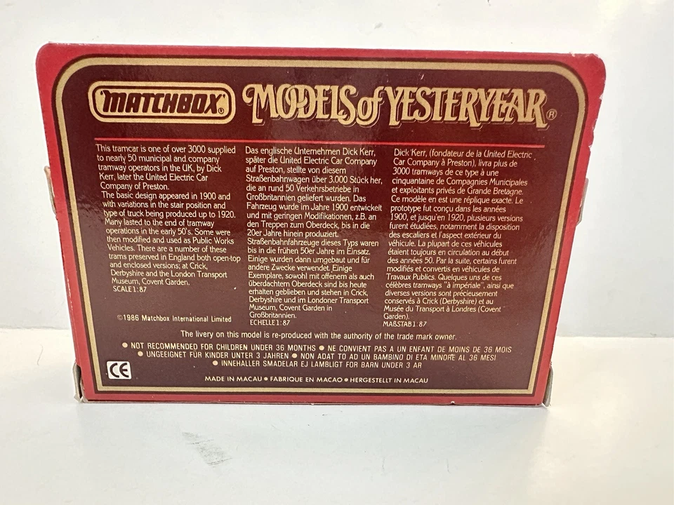 Matchbox Models of Yesteryear Y15 Tramway PRESTON Tramcar Golden Shred - Image 3 of 3