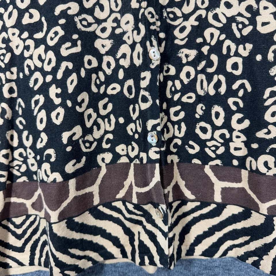 Suéter cárdigan estampado animal Susan Bristol para mujer 3X marrón negro Foto 3 de 4