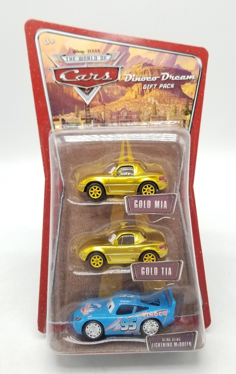 カーズ マテル　Dinoco Dream GIFT PACK Disney Pixar World Of Cars Gold & Tia Bling McQueen Dinoco