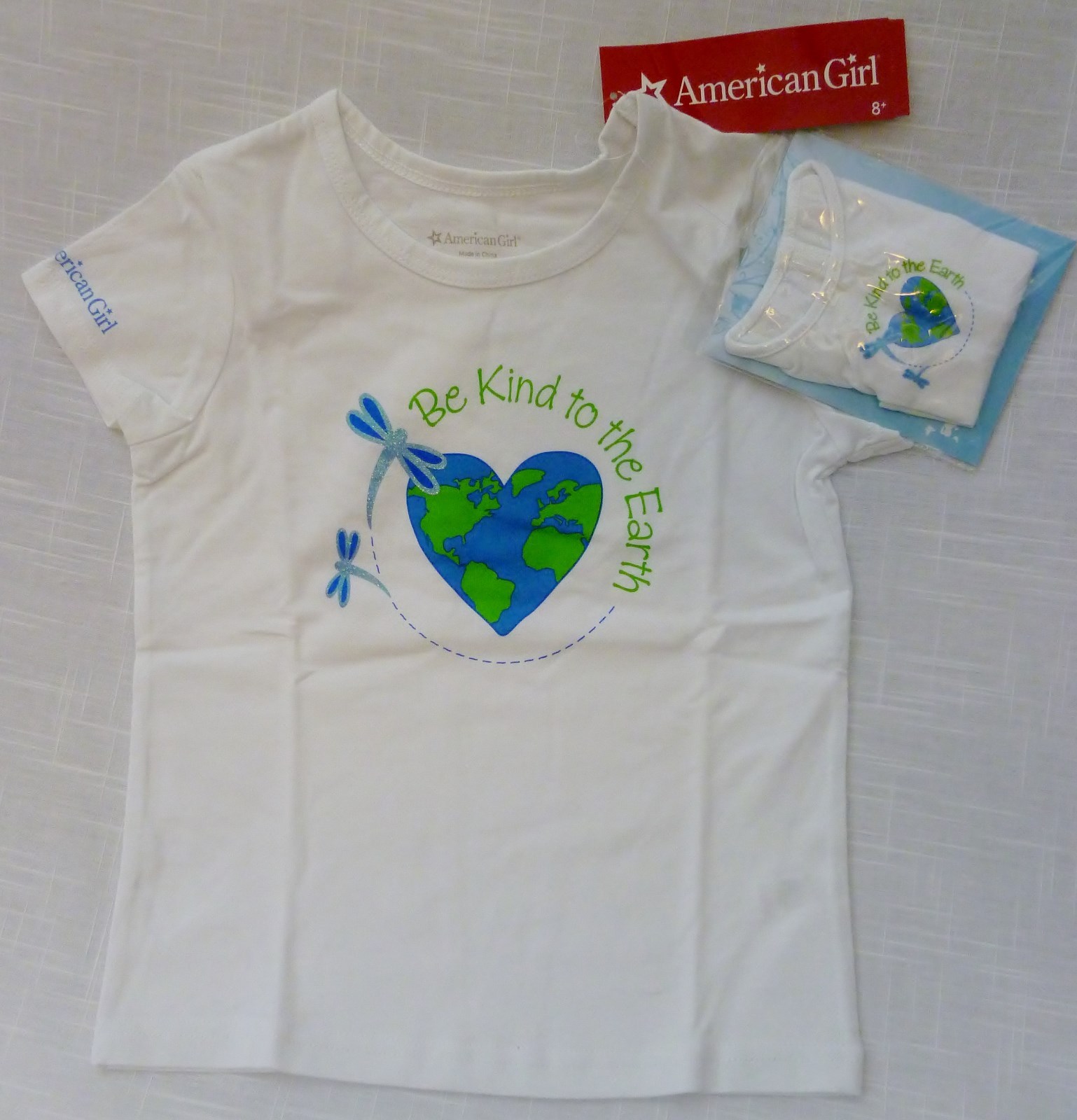 T-Shirt ~ Be Kind to the Earth ~ matching Doll & Girls Tops (2) by American Girl