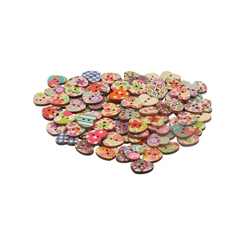 Scrapbooking Sewing Buttons Heart Shape Button Wood Button Apparel Sewing - Picture 5 of 12