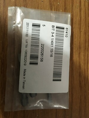 (5) #3-#4Slotted 1/4''Hex 1-15/16''OAL Extra Hard Power Drive Bit