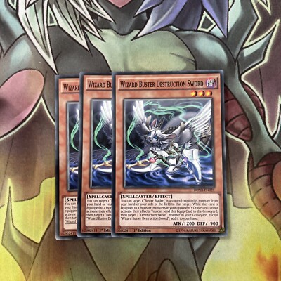 BOSH-DE021 x3 Wizard Buster Destruction Sword Common Top Zustand Yugioh