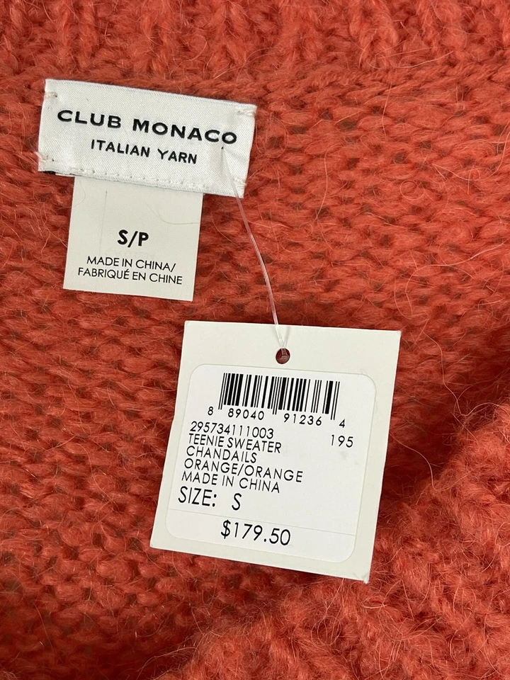 Suéter Club Monaco para mujer mezcla de lana naranja venta al por menor $179 Foto 4 de 4