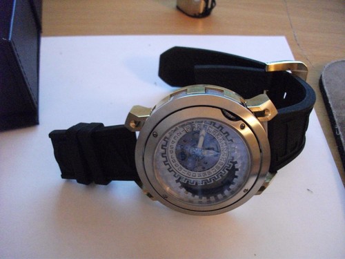 Ritmo Mundo Men's 202 SS YG Persepolis Dual-Time Exhibition Automatic Watch - Picture 2 of 4