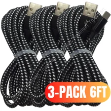 3 Pack Fast Charger Cable Heavy Duty For iPhone 14 13 12 11 XR 8 7 Charging Cord
