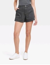 Women's Universal Thread High Rise Utility Shorts Black 12
