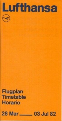 Lufthansa timetable 1982/03/28