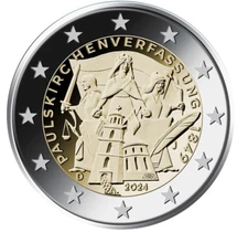Germany coin 2€ euro 2024 UNC 175y Anniversary constitution St. Paul Church