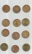 (12) 1992 Shell Co Presidential Collector Coins Kennedy Washington Roosevelt