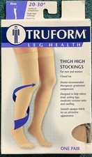 Truform Thigh High Compression Stockings 20-30mmHg Medium CT Beige NIB NO RETURN