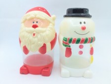 Vrg. Santa Claus  Snowman Plastic Sippy Cups Hong Kong 5.5" READ