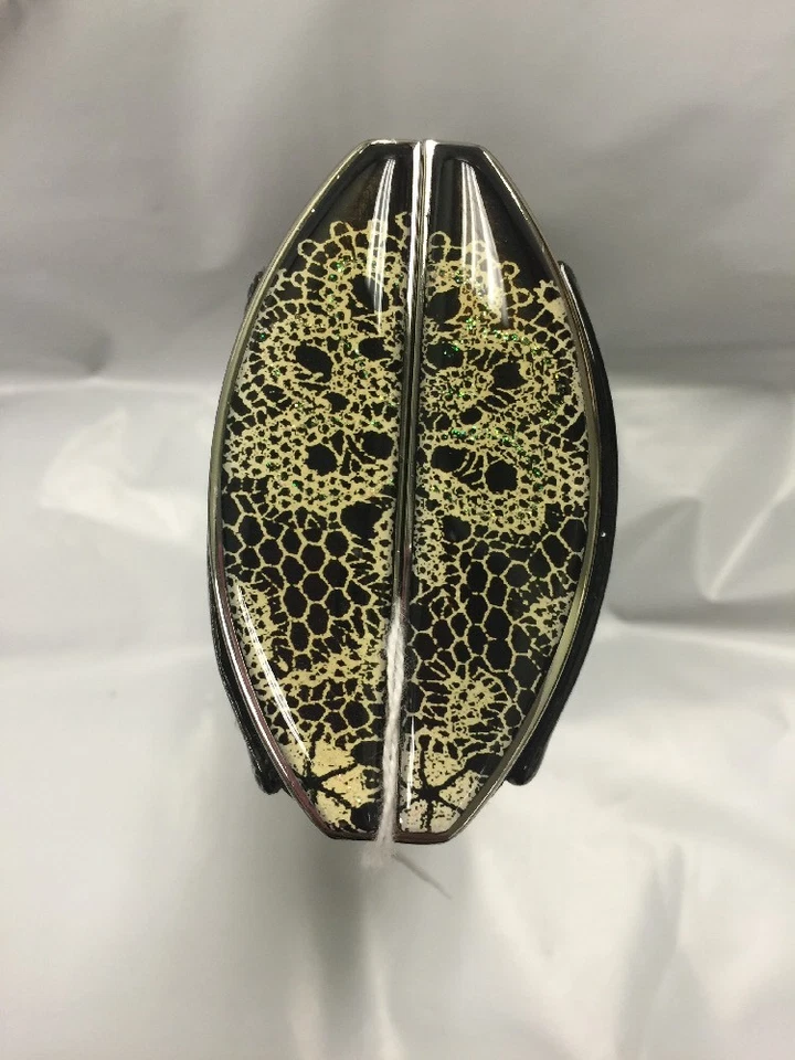 Debbie Brooks Negro Satinado Plata Bolso sin asas Bolso de noche Cartera Encaje Perla Nuevo Foto 3 de 4