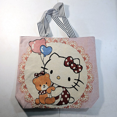 Hello Kitty Large Canvas Tote Bag 17'' X 15'' Inside Zipper Pocket