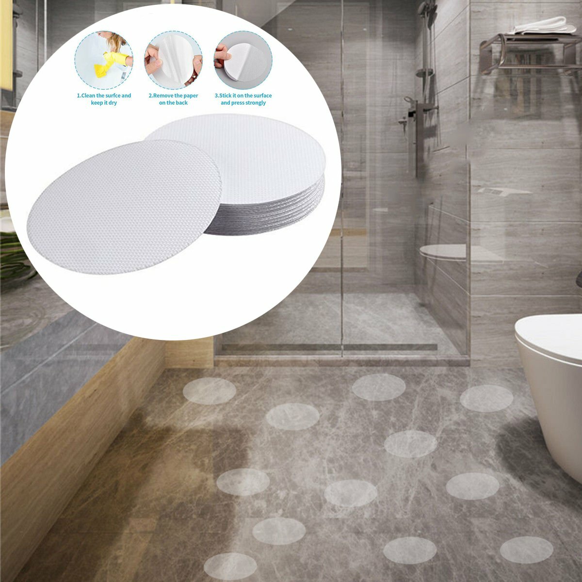 AGPTEK Rutschfeste Badewannen-Aufkleber 36 Stück - Transparent Anti-Rutsch