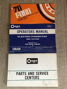 Details About Vintage Ford Onan Manuals 1970 Ford Truck 100 Thru 350 Electric Power Pak