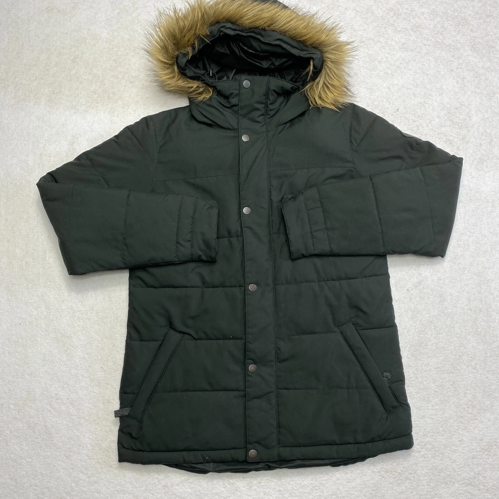 burton puffer ski down faux fur hoodie coat jacket