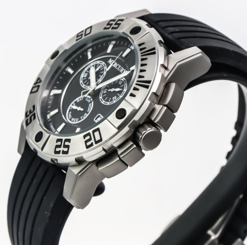MERCURY • Swiss Chronograph Watch • Stainless Steel Quartz• ME10225-SX-3 • Black - Picture 5 of 11