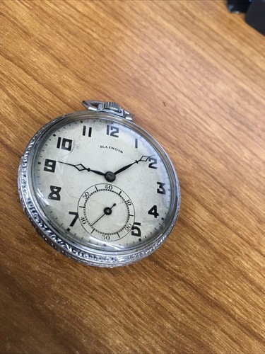 Illinois Pocket Watch 17 Jewels Size 17 Runs Good - Picture 3 of 9