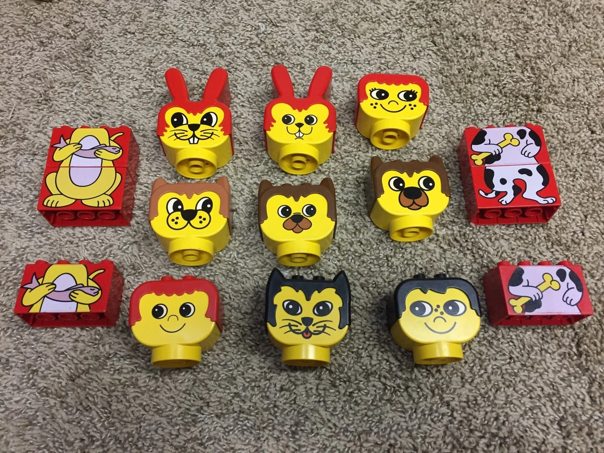 1 LEGO DUPLO head faces rabbit dog cat girl boy body eBay