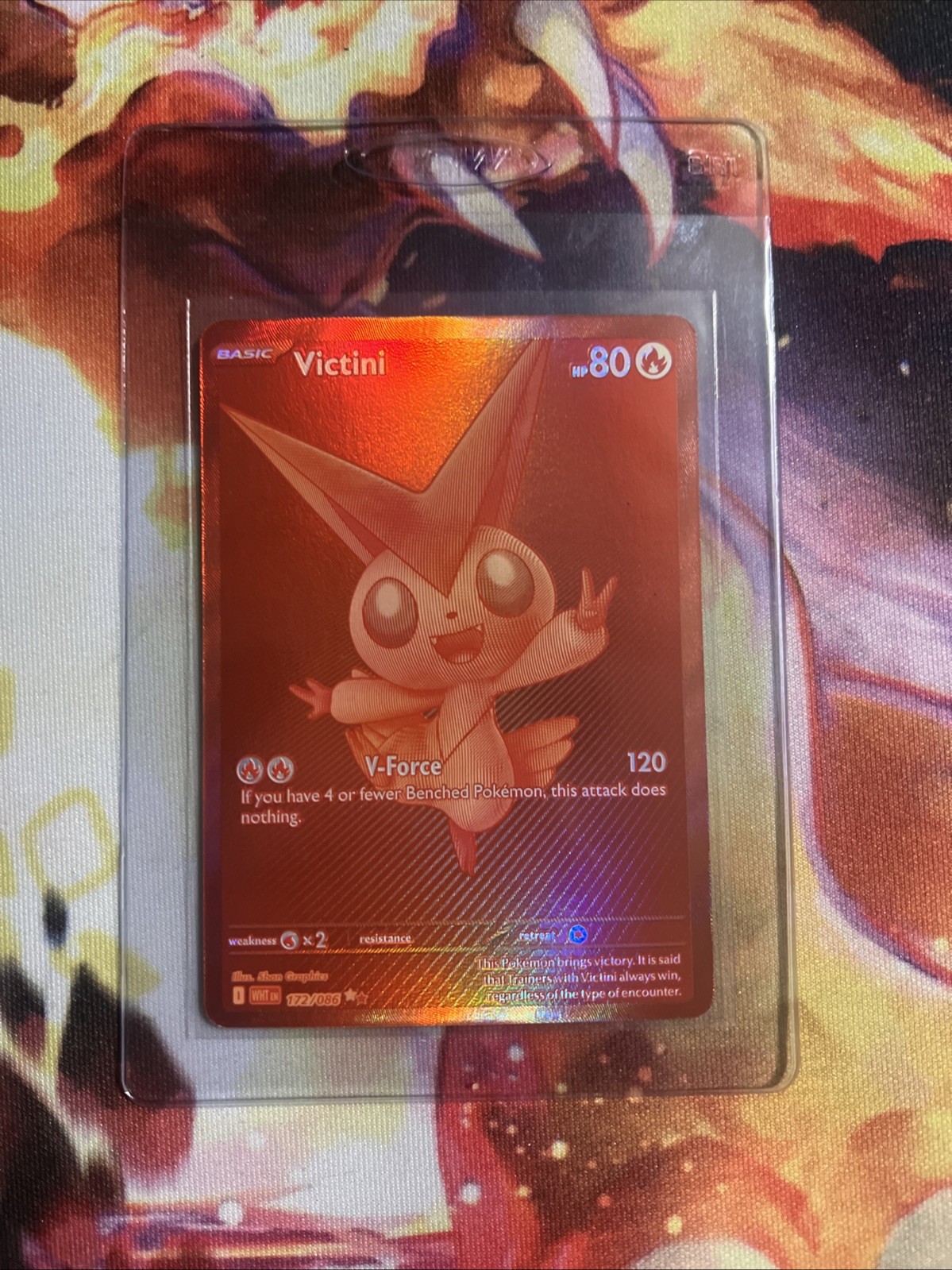 Pokemon English Black Bolt And White Flare Red Victini 172/086 BWR NM
