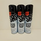 SAS 27 Black Gloss Spray Paint Tough Acrylic Formula 500ml Fast Dry lot of 3 M