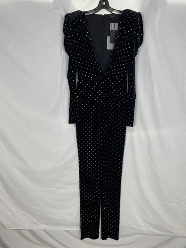 Michael Costello Women's Jumpsuit Lulu Embellished Size S Black