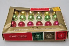 Lot Vintage Glass Feather Tree Mini 15mm Color BALL Christmas Ornaments Japan #3