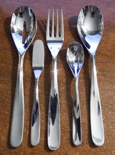 set of 5 Robert Welch Scoop Mirror Serving pieces 18/10 Stainless Flatware
