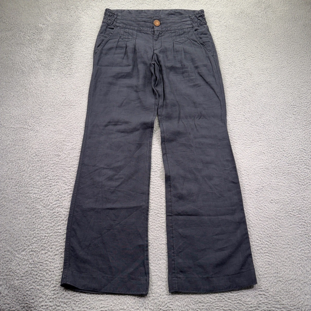 Gray Wide-Leg Linen Pants for Women for sale | eBay