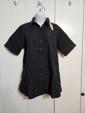 NWT Chick-Fil-A Team Style Womens L Uniform Shirt Black Button Up OOBE Work Top