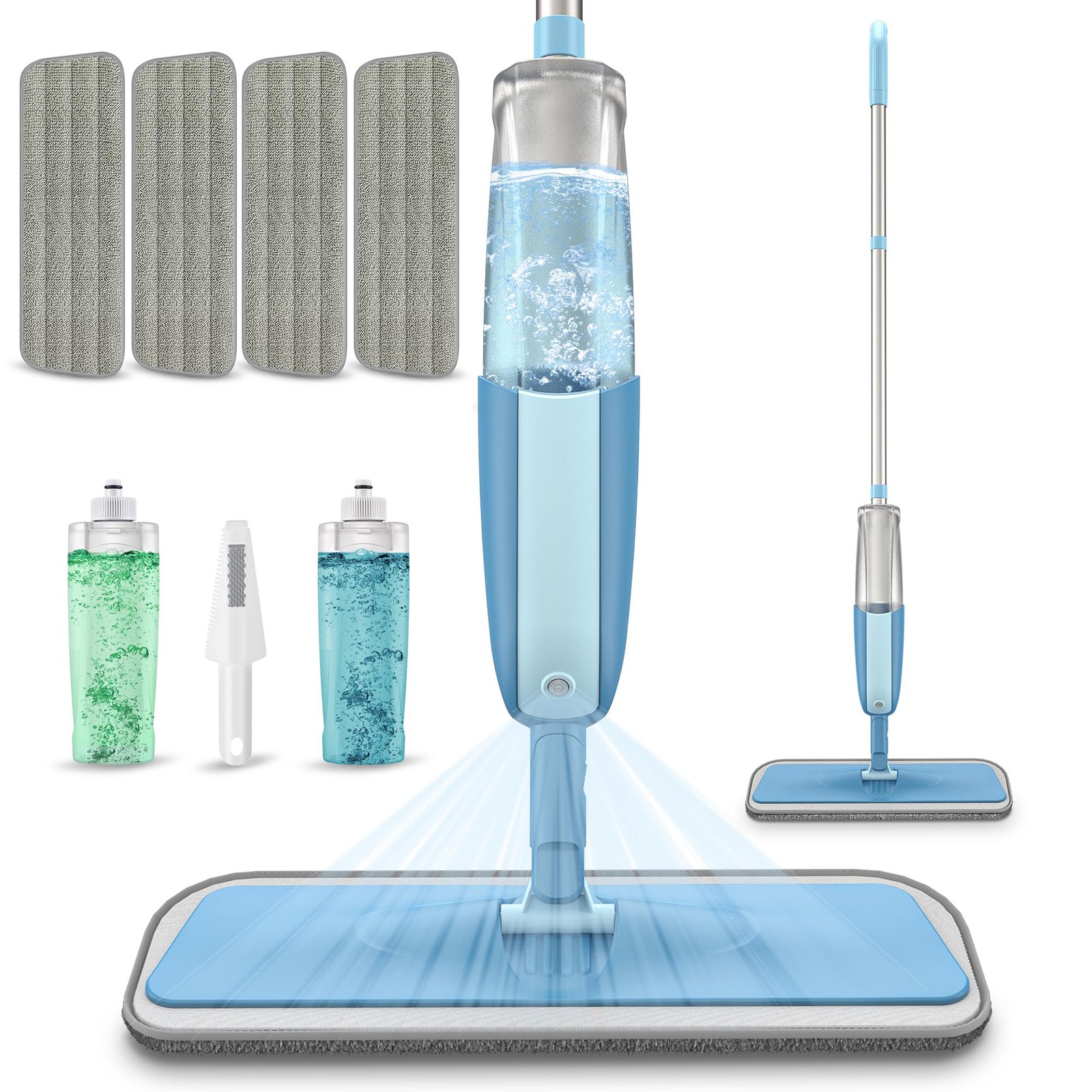 Spray Mops for Cleaning Floors - Microfibre Floor Mop with 4 Reusable Washabl...
