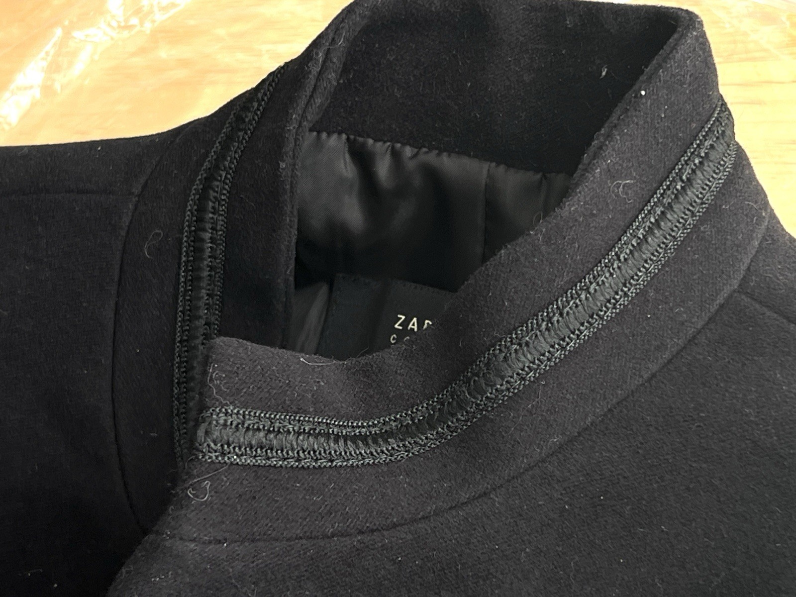 Zara Basic Collection Black Moleskin Military Jac… - image 18