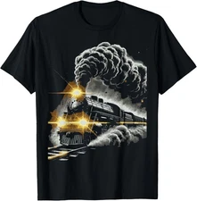 Steam Engine Train Vintage Locomotive Conductor  unisex T-Shirt
