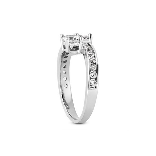 Anillo clásico de dos piedras de oro blanco con diamantes naturales redondos de 2,73 quilates E SI2 - Imagen 13 de 20