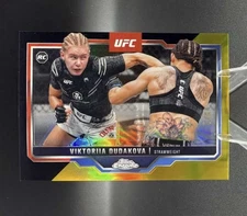 2025 Topps Chrome UFC Viktoriia Dudakova #4 Black & Gold Refractor #/8