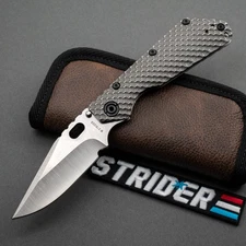 NEW! Strider Knives SMF DGG Ti/Ti, 4" S30V Bowie Blade, Full Titanium Handles