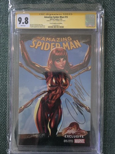 AMAZING SPIDER-MAN #15 CGC 9.8 SIGNED J. SCOTT CAMPBELL VARIANT YELLOW LABEL