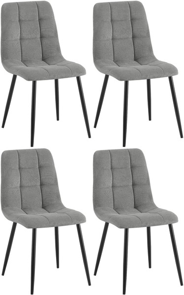 4Er Set Esszimmerstuhl Tilde Cord Grau-image