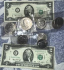 2x 1976 Ike Dollars |  2x 1976 $2 bills | 8x 1976 Kennedy Halves Coin collection