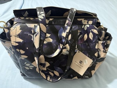 Ivanka Trump Soho Tote Baby Diaper Bag Floral Black Adjustable Strap