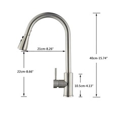 Brushed Nickel Kitchen Sink Faucet Pull Down Sprayer Single Hole Stream Tap