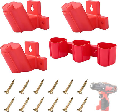 Milwaukee M12 12V Battery and Tool Holder Wall Mount with Screws