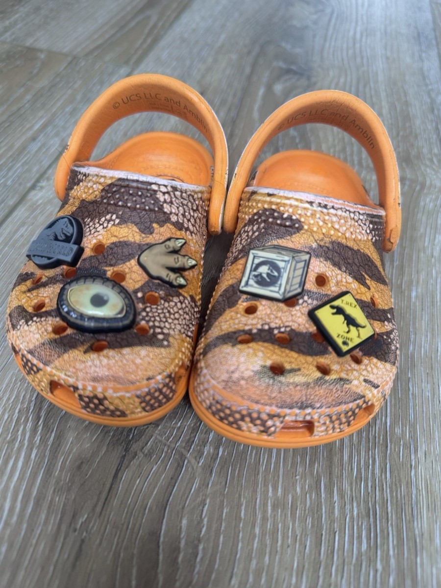 CROCS 208848-ORZI Toddlers Jurassic World Classic Clogs in Orange