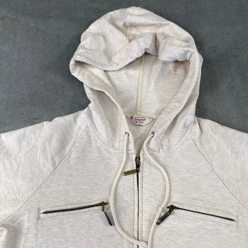 Cárdigan Suéter Original Penguin Mujer Largo Cremallera Con Capucha Beige Talla M Tarea Foto 2 de 4