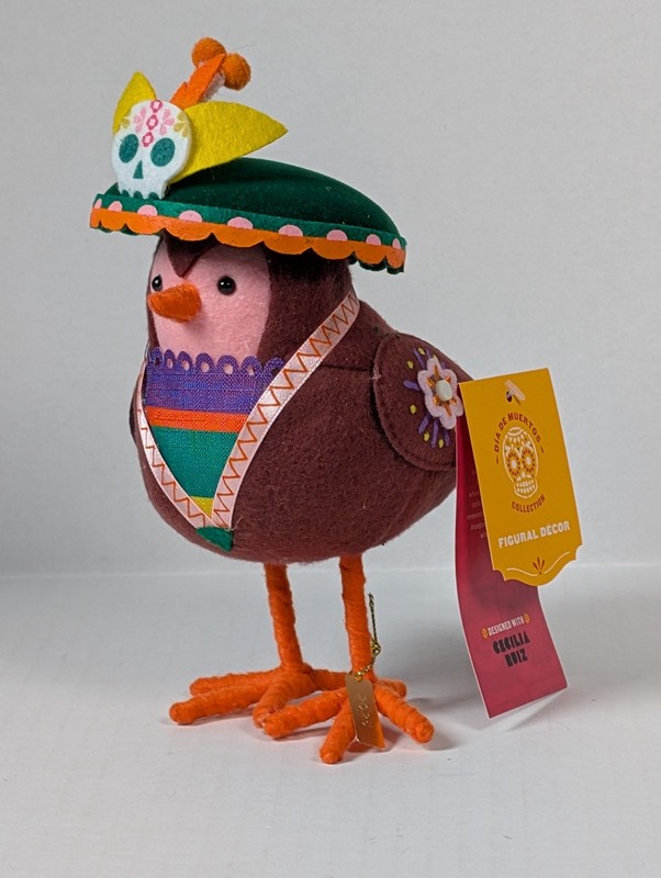 Cecilia Ruiz Día de Muertos LINDORO 7.75" Featherly Friend BIRD Halloween NEW