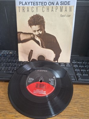 TRACY CHAPMAN FAST CAR IN PICTURE SLEEVE ELEKTRA PLAYS VG+VINYL 45 SINGLE RECORD