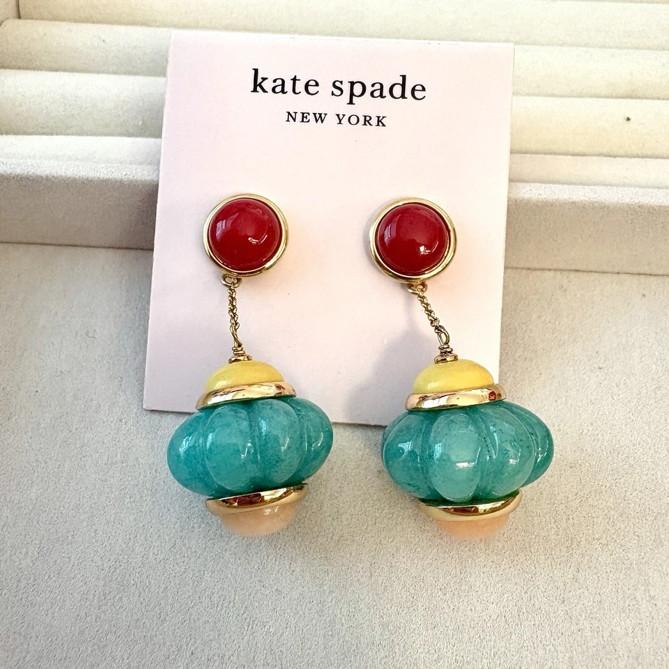 NUEVO Pendientes colgantes de piedra Kate Spade confección Foto 3 de 4
